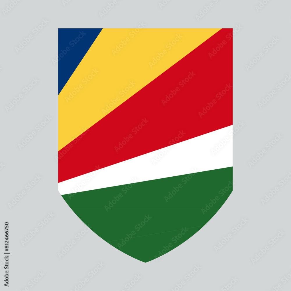 Seychelles Flag in Shield Shape Frame Seychelles Flag in Shield Shape Frame