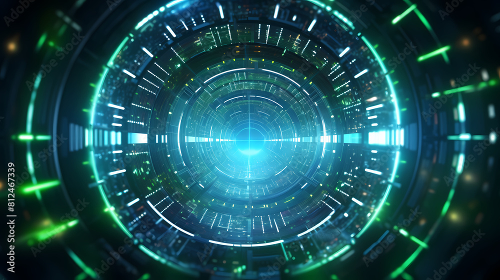 Fototapeta premium Abstract blue technological background