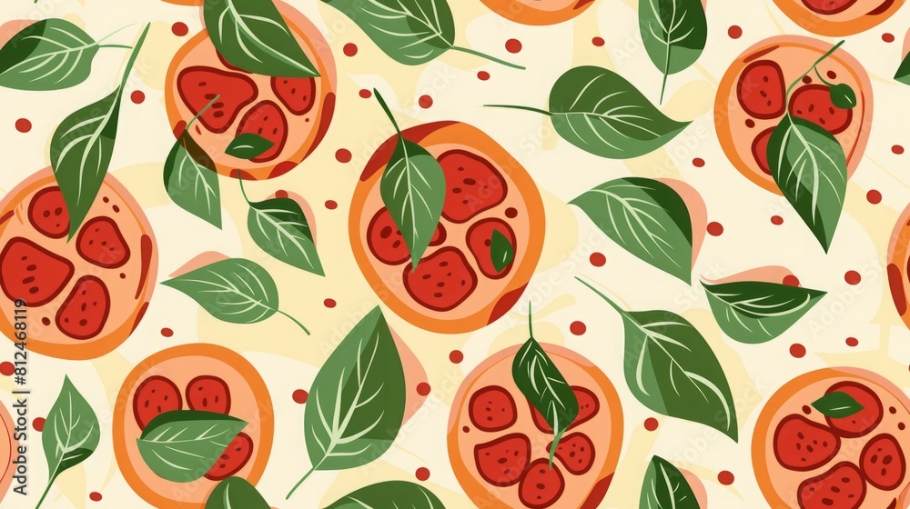 A pizza with green leaves on top A pizza with green leaves on top