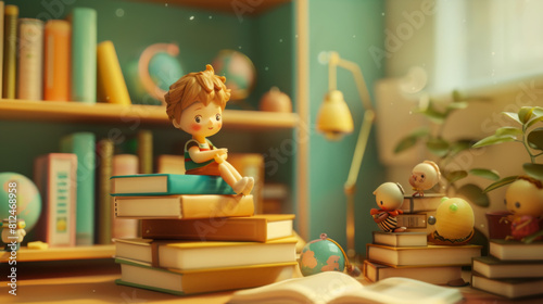 child reading a book