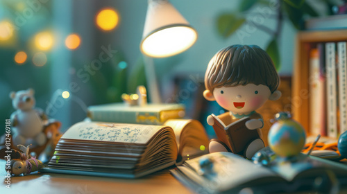 child reading a book