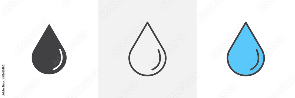 Nature Droplet Icon Set. Water and Liquid Vector Symbol. Nature Droplet Icon Set. Water and Liquid Vector Symbol.