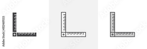 Drafting Tool Icon Set. Precision Ruler Vector Symbol.