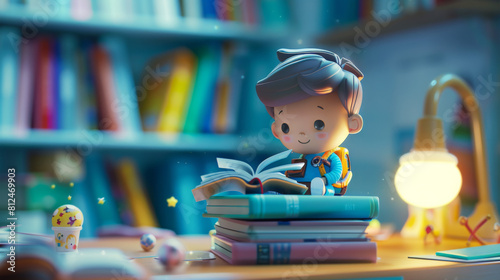 child reading a book