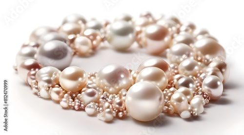 Realistic natural pearl isolated on white background. gemerate ai