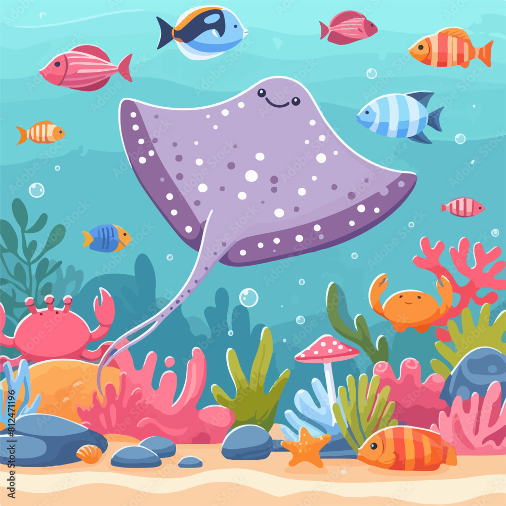 underwater life sea ocean stingray fish underwater life sea ocean stingray fish