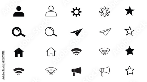 Icon Design, Icon Set Vector Illustrations