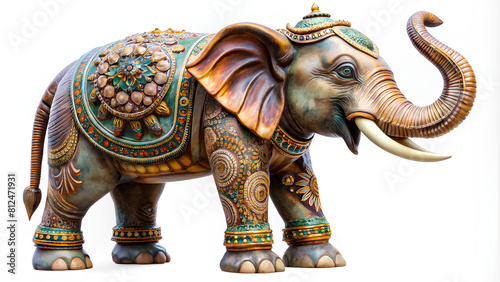 Thailand elephant statue isolated on white background. File contains with clipping path