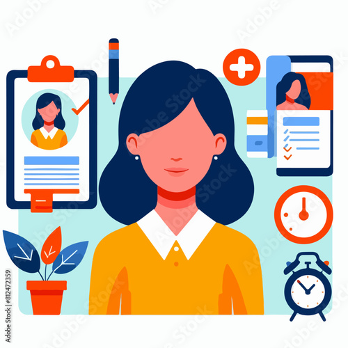 self portrait Illustration business women