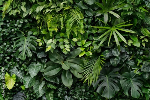 Tropical Foliage Abound in Vibrant Leaf Pattern photo