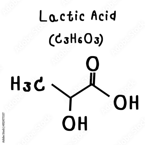 lactic acid chemical structure illustration
