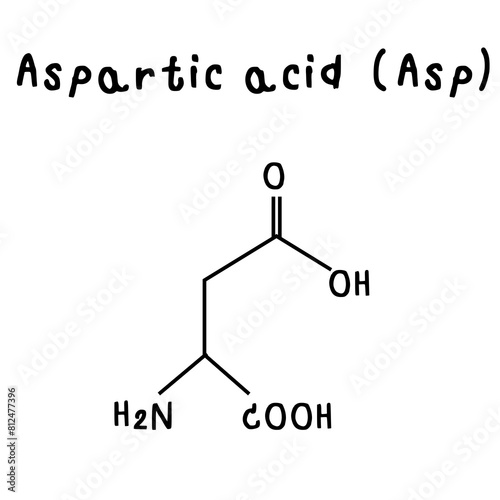aspartic acid  chemical structure illustration photo