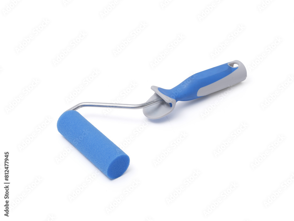 Professional paint roller on white background