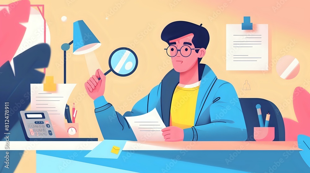 Expert Credit Officer in bustling office environment with analytical nature