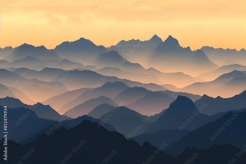 Silhouette of mountains