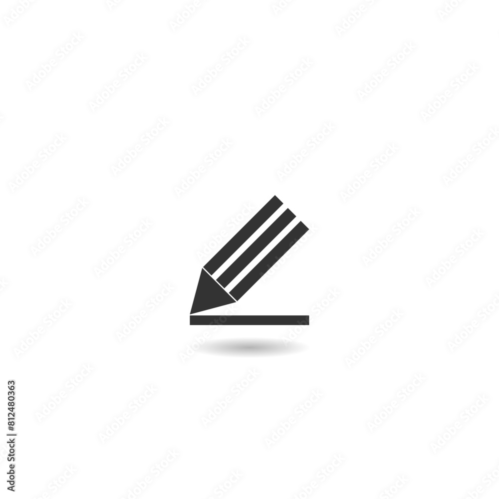 Pen simple icon with shadow