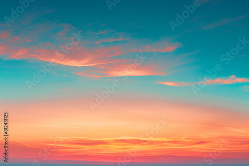 Sky gradient from blue to orange sunset © Areesha