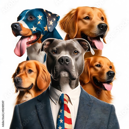 Many dogs in a suit image art used for printingcard design illustrator. photo