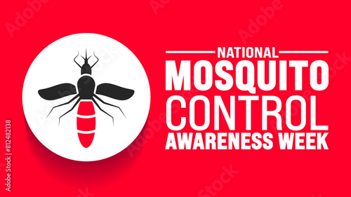 June is National Mosquito Control Awareness Week background template. Holiday concept. use to background, banner, placard, card, and poster design template with text inscription and standard color.