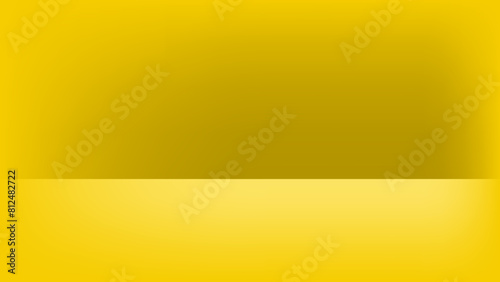 Blank yellow display on vivid summer background with minimal style for showing product