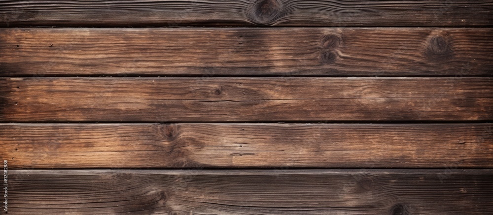 Naklejka premium An image of an aged wooden board with empty space for text or images. Creative banner. Copyspace image