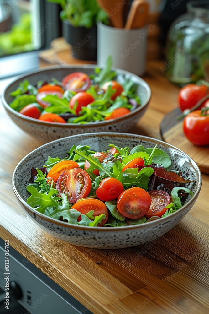 salad with tomatoes and cucumbers