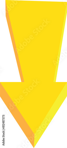 3D Yellow Arrow Icon. Vector Illustration Design.	