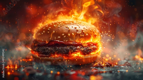 Photo of a beef burger sandwich