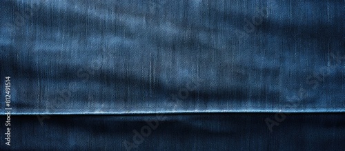 Fashionable denim textile with a close up of a blue jean s texture pattern in indigo fabric material offering ample copy space for clothing designs