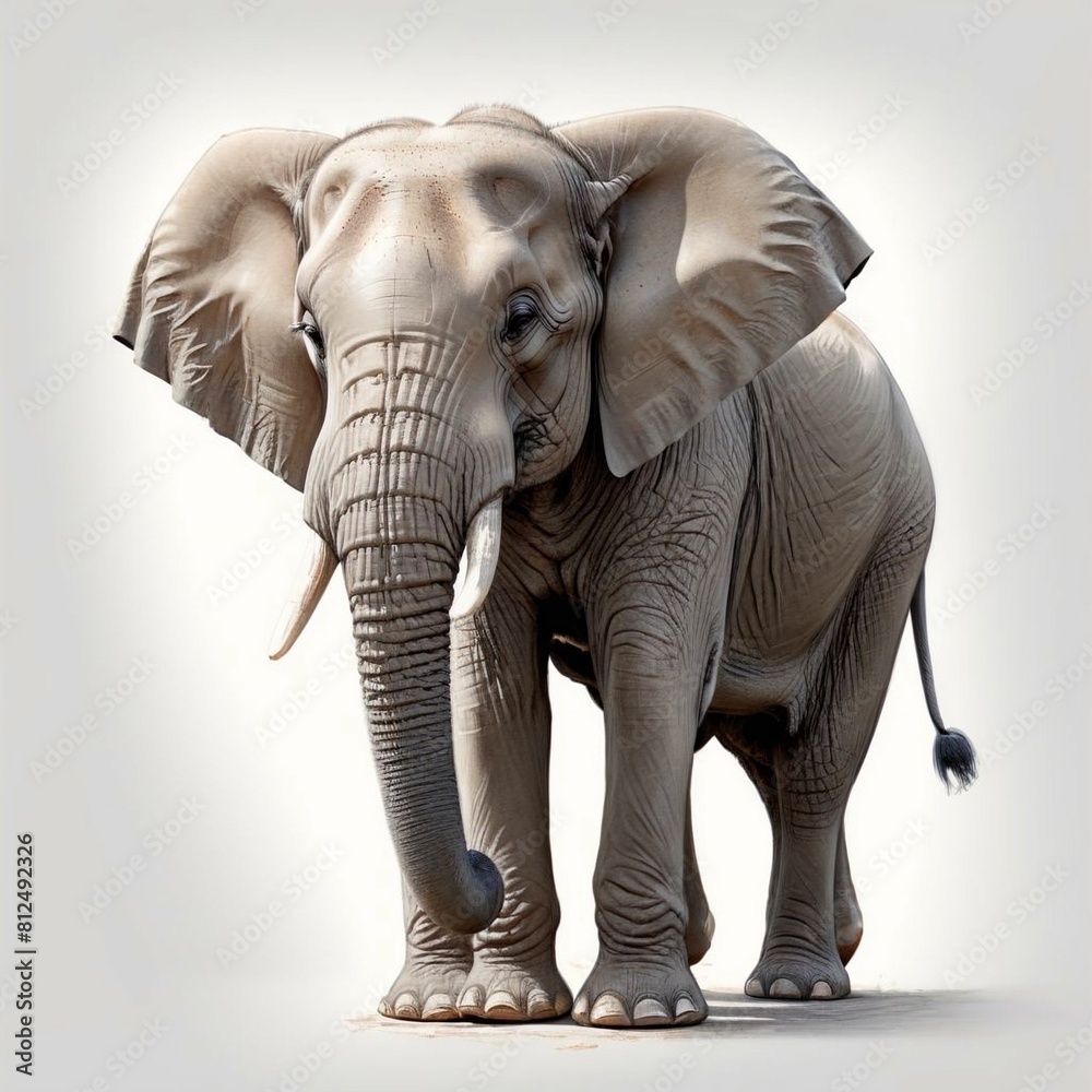 Fototapeta premium Elephant on white isolated background