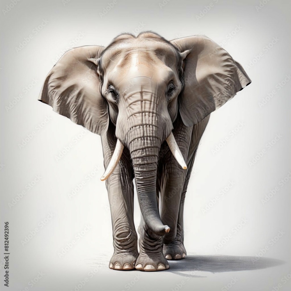 Obraz premium Elephant on white isolated background