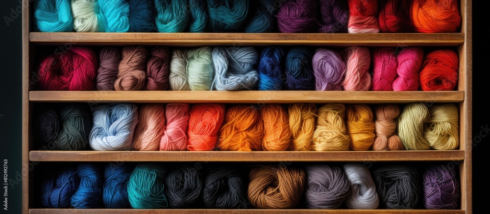 A box filled with threads of various colors providing a vibrant and diverse selection for any project The box appears ready for use in a stunning copy space image A box filled with threads of various colors providing a vibrant and diverse selection for any project The box appears ready for use in a stunning copy space image