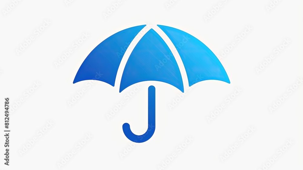 A blue umbrella with a white background A blue umbrella with a white background