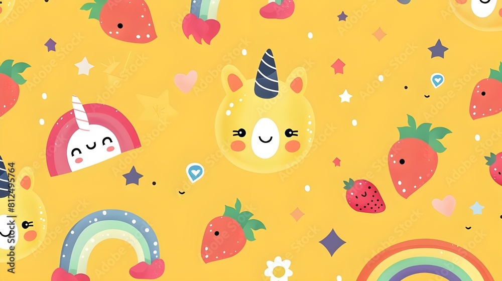 seamless repeat pattern of fresh fruit