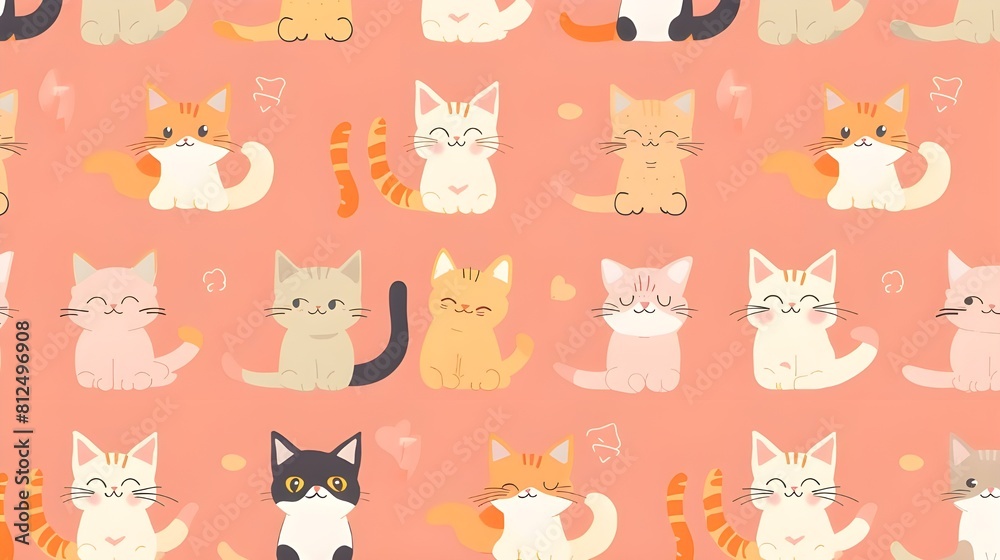 seamless background with cats seamless background with cats