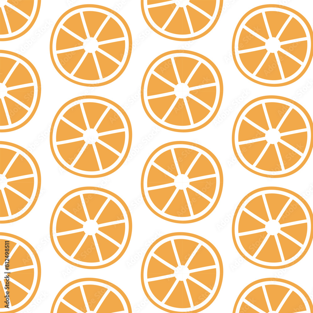 Orange fruit summer vector seamless pattern. Orange fruit summer vector seamless pattern.