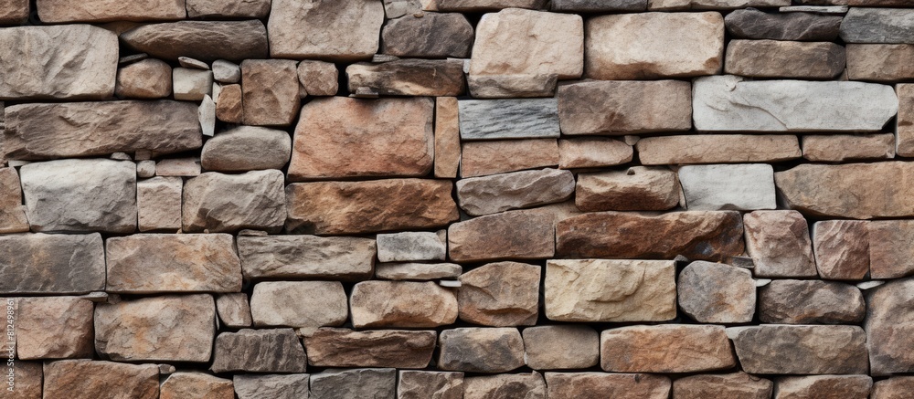 The image shows a close up of a brown granite stone wall It serves as a background image of a stone wall. Creative banner. Copyspace image The image shows a close up of a brown granite stone wall It serves as a background image of a stone wall. Creative banner. Copyspace image