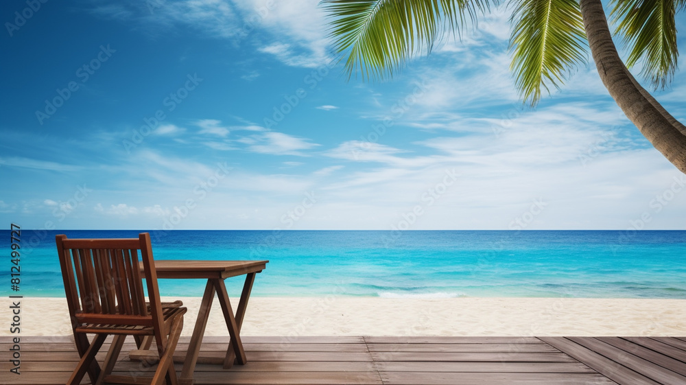 blue beach and chair background used for display or montage your products, travel and relax activity concept blue beach and chair background used for display or montage your products, travel and relax activity concept
