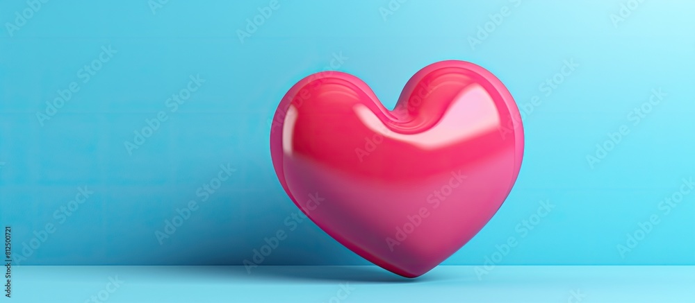 A red heart is placed on a vibrant pink and blue background creating a visually striking image with ample copy space The concept behind the image revolves around health and donating A red heart is placed on a vibrant pink and blue background creating a visually striking image with ample copy space The concept behind the image revolves around health and donating