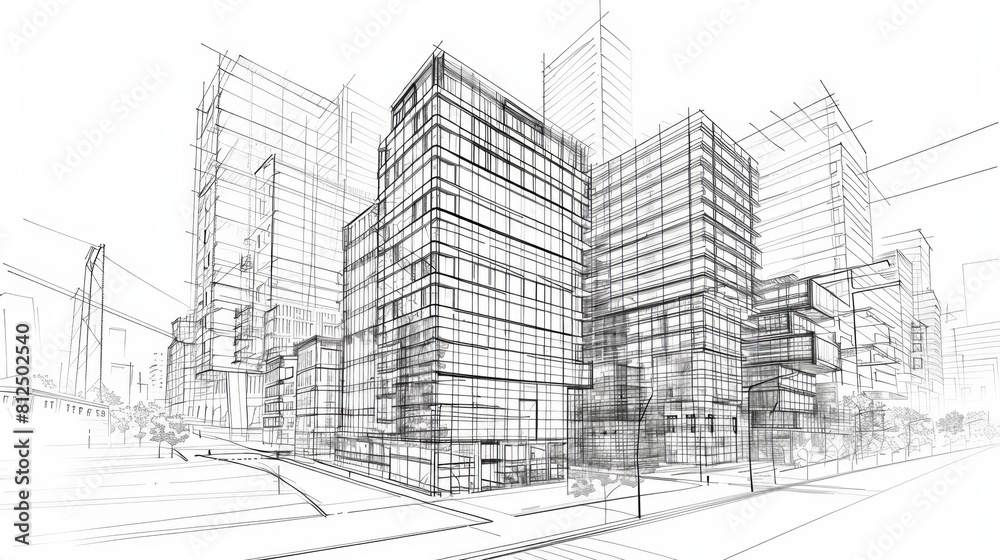 city background architectural vector featuring contemporary drawings