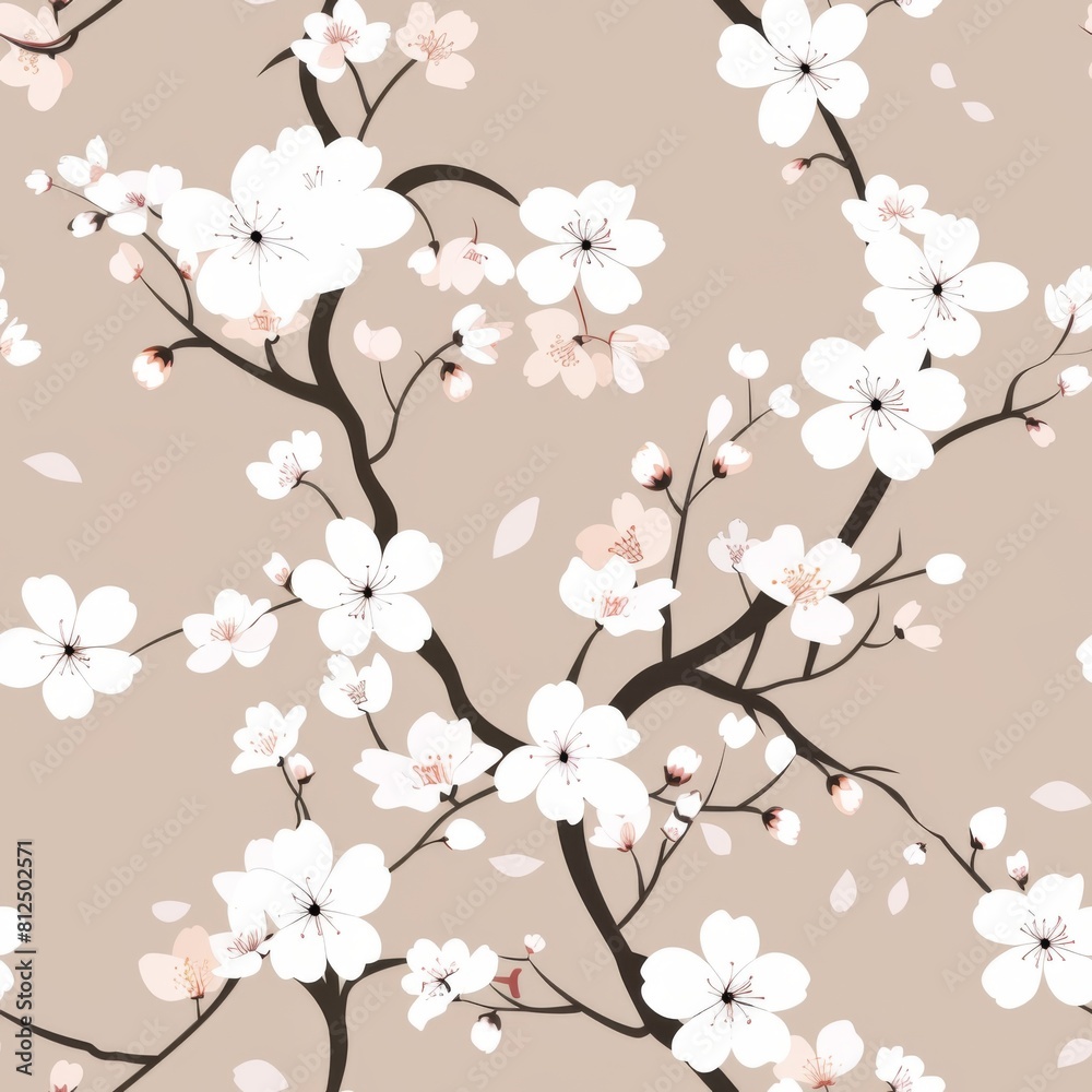 Seamless Sakura Pattern for Background