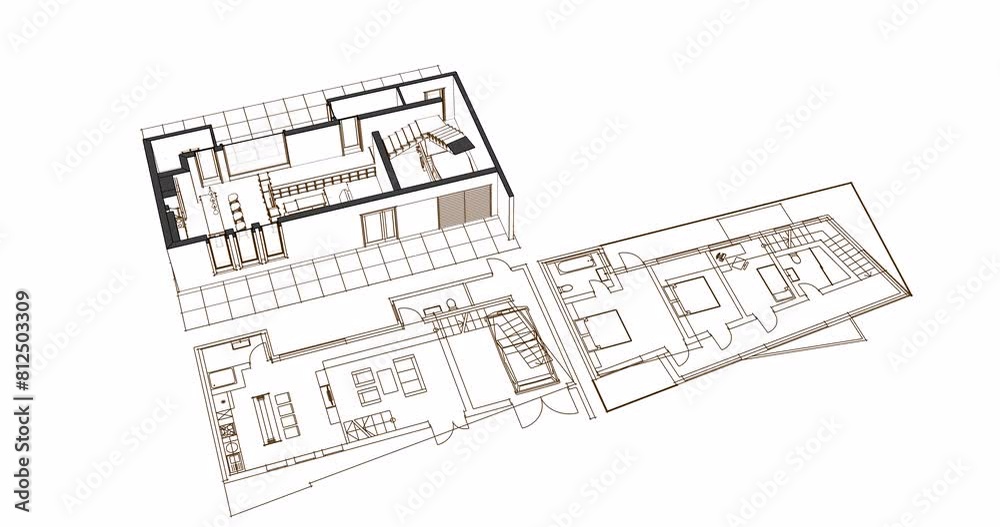 residential architecture sketch 3d rendering