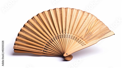 Hand fan isolated against a white backdrop