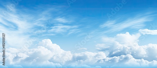 A picturesque blue sky with an empty area to insert your own text message known as copy space image photo