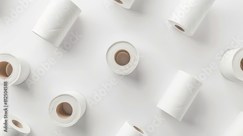 toilet paper rolls isolated against a white background photo