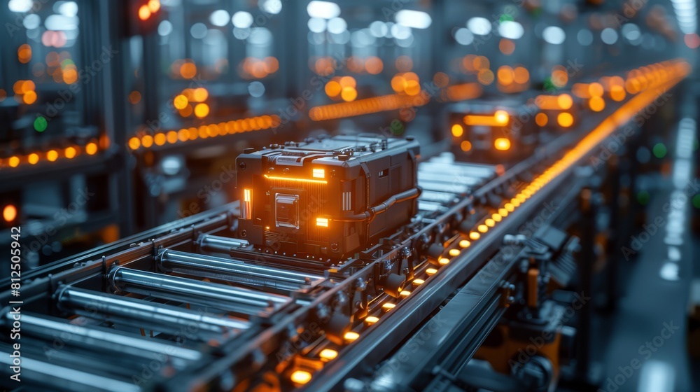 Tech gadgets being tested before shipping from an online store, precise and high-tech Tech gadgets being tested before shipping from an online store, precise and high-tech