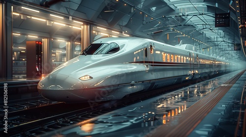 Minimalist design of a high-speed rail manufacturing plant, sleek and modern