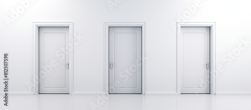 A stock photo showing an emergency exit door leading to the outside with ample copy space image