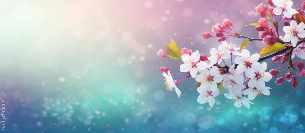 A stunning copy space image with a vibrant blend of colors in the background perfect for celebrating any spring holiday with a dazzling sparkling texture A stunning copy space image with a vibrant blend of colors in the background perfect for celebrating any spring holiday with a dazzling sparkling texture