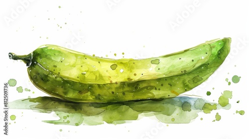 Bilimbi Fruit in Stunning Watercolor. photo